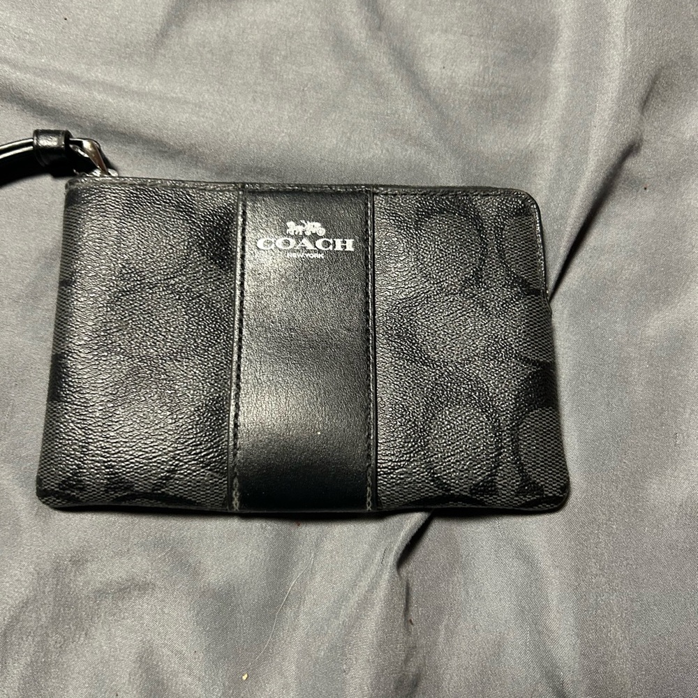 Coach Black Clutch Wristlet with Monogram Pattern